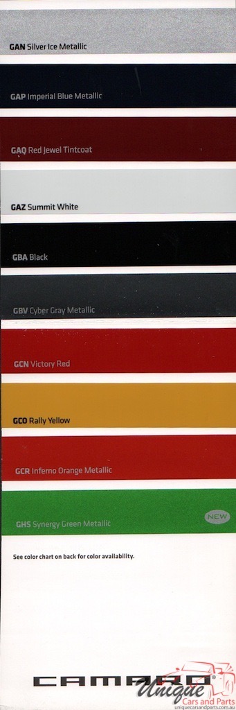 2011 Chev Camaro Paint Charts Corporate 1
